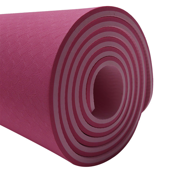 Mat Yoga Colchoneta Bicolor Pilates Fitness Tpe 8mm + Funda