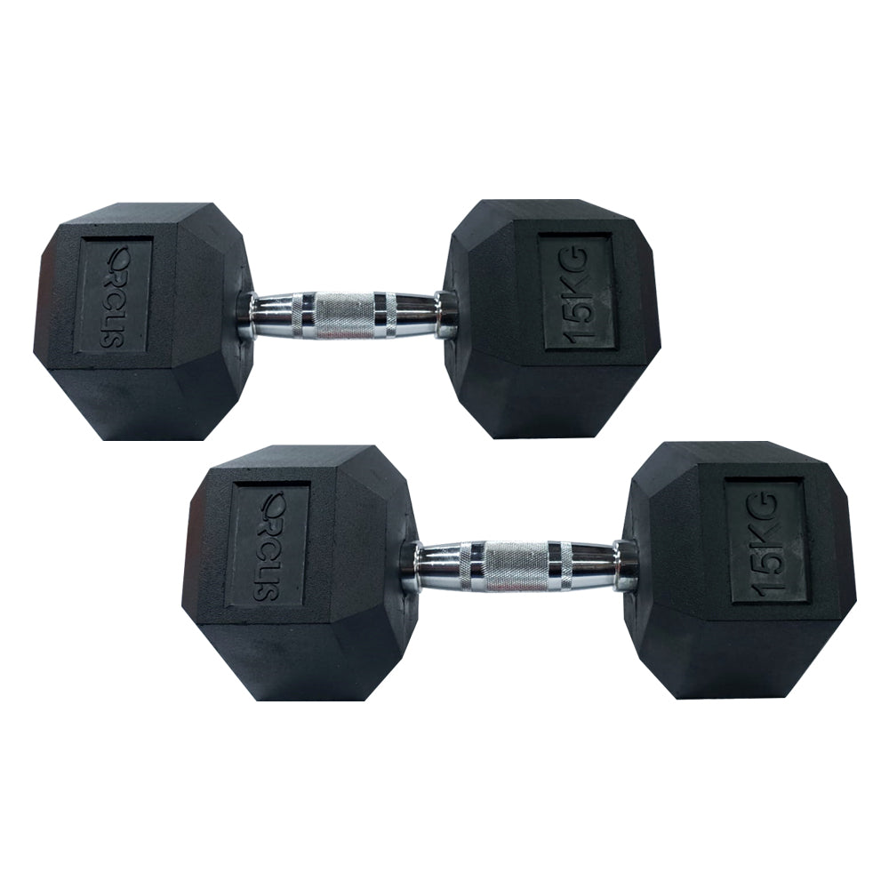Pack Orcus 2 Mancuernas Hexagonal 15 kg (30 kg Total)