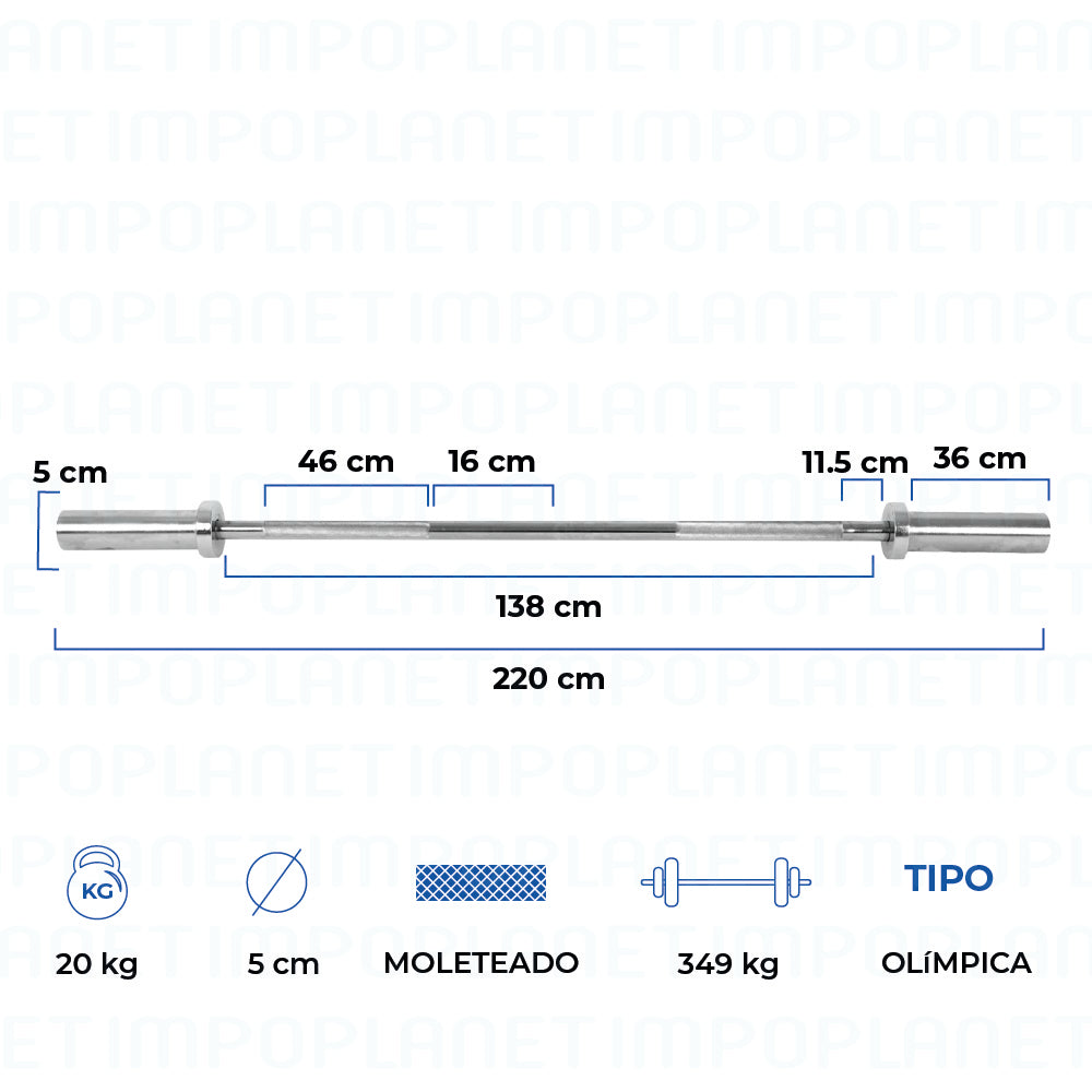 Barra Recta Tamaño De Barra Olimpica Olímpicos Barra Olimpica