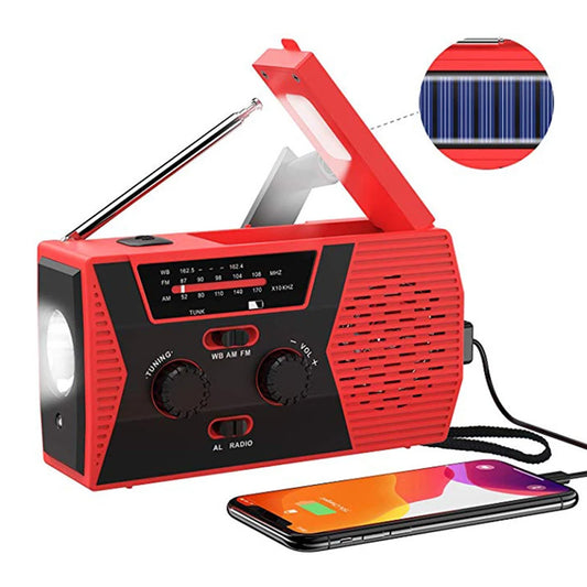 Radio de Emergencia Solar Portátil Recargable 2000 mAh