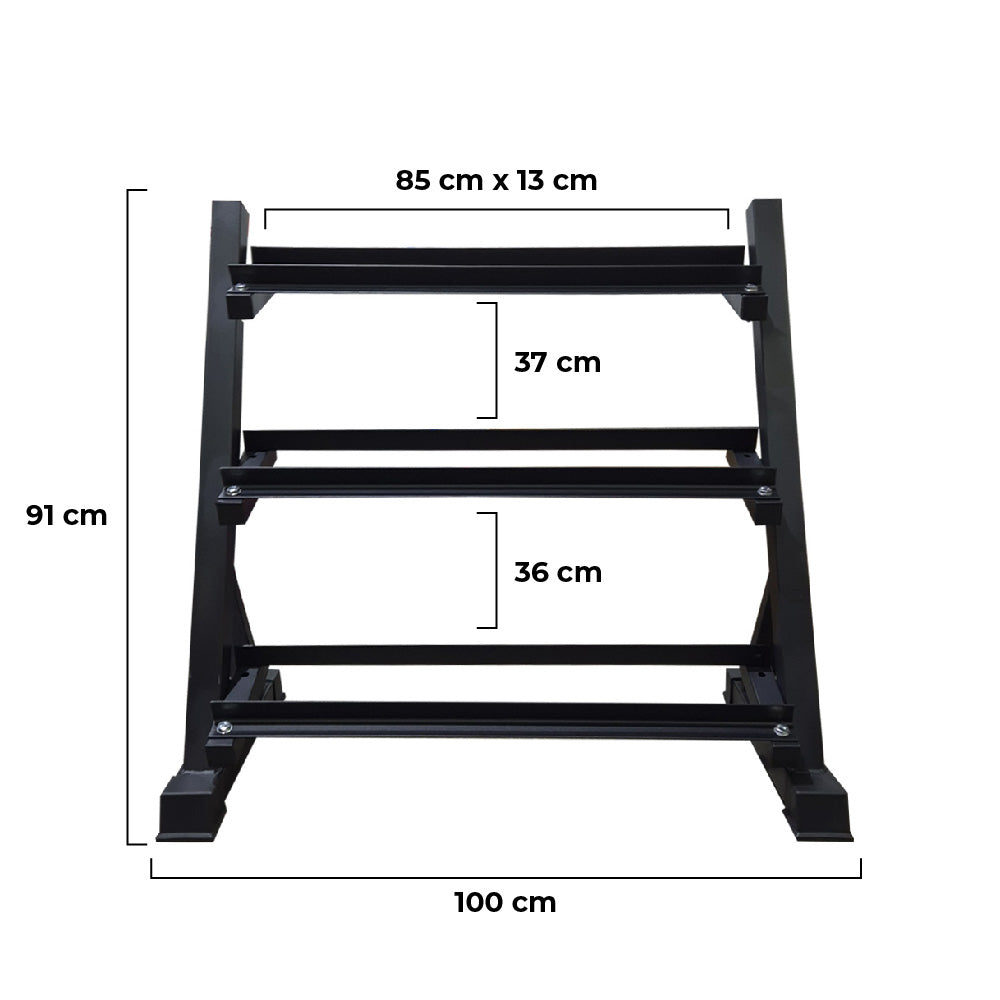 Rack Mancuernas 3 Niveles Horizontal