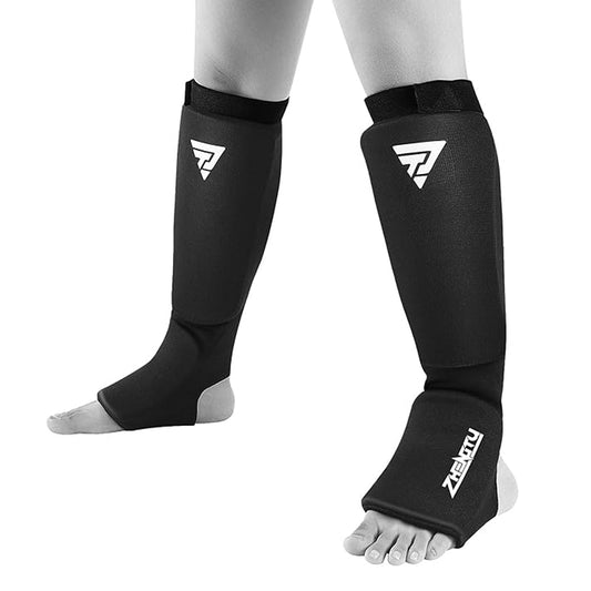Canillera Empeinera Elasticada Gel Impact para Artes Marciales Shin Guards (ZHEMGTU)