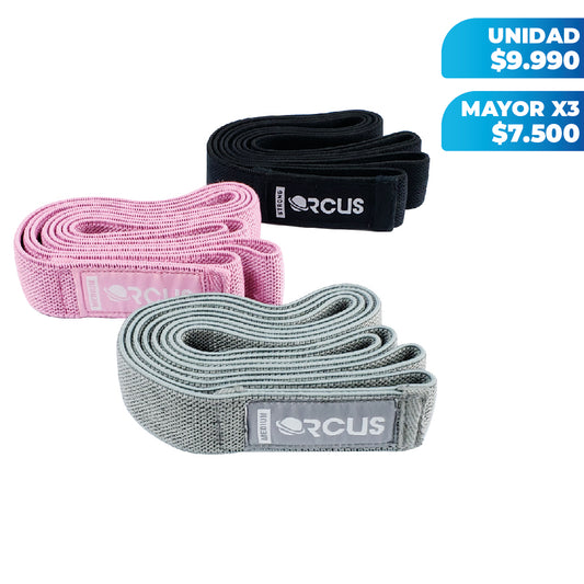 Pack X3 Set 3 Bandas Spandex De Resistencia Orcus