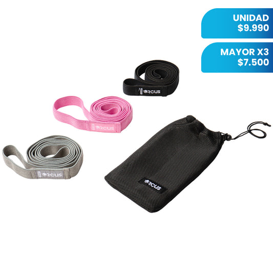 Pack X3 Bandas Elástica Tela Danza Ballet Loop Movilidad
