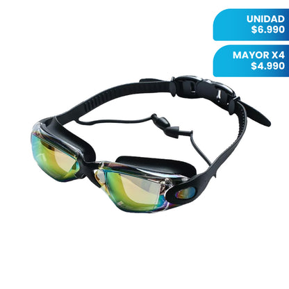 Pack X4 Lentes De Natacion Black Edition