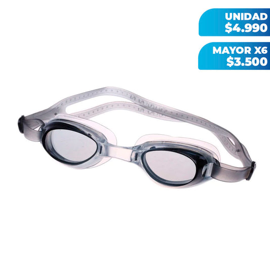 Pack X6 Lentes Natación Policarbonato Uv + Tapones