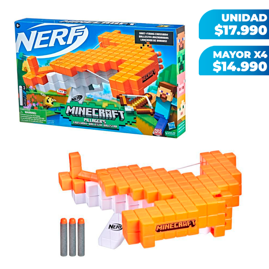 Pack x4 Lanzador Ballesta Nerf Minecraft Pillager's Hasbro