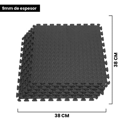 Set 6 Piezas Tatami Negro 38cm x 38cm x 9mm