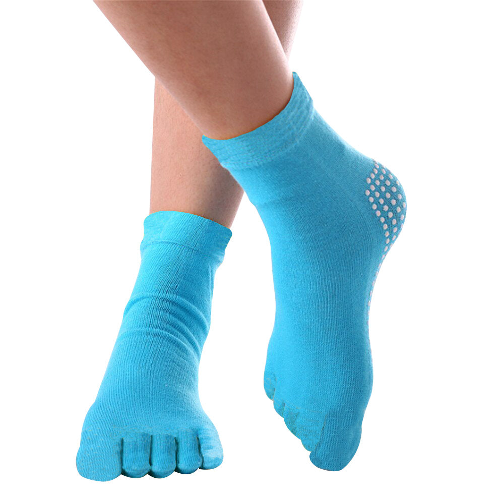 Calcetines de Yoga Antideslizante con Dedos [Talla Única]