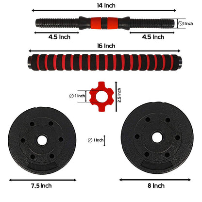 Set Mancuernas Unibles 15kg Pvc